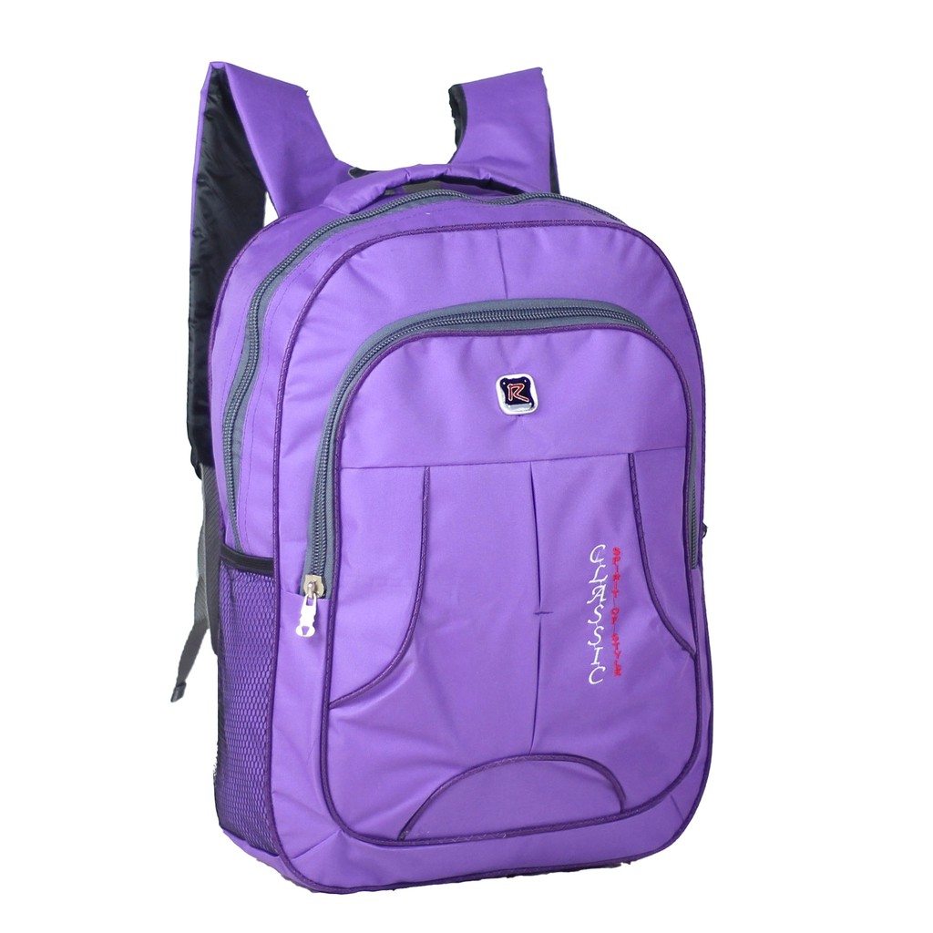 Ransel Laptop Backpack Multifungsi Tas Sekolah SMP SMA Tas Polo Classic Ungu Ransel Sekolah