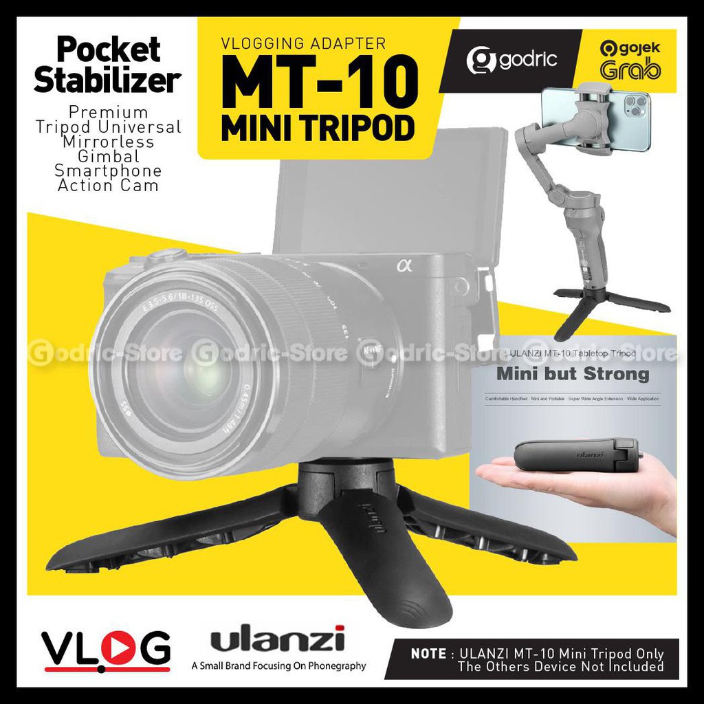 {BISA COD} ULANZI MT-10 Desktop Mini Tripod 1/4 Screw Vlogging Vlogger Mirrorless DSRL Camera &