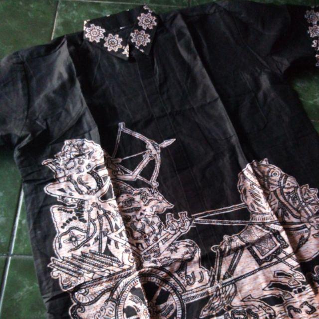 Distro Batik Hrb026 Kenongo Kemeja Tosca Pendek Pekalongan  Pad M L Xl Sogan Tulis Halus Bagus Laris