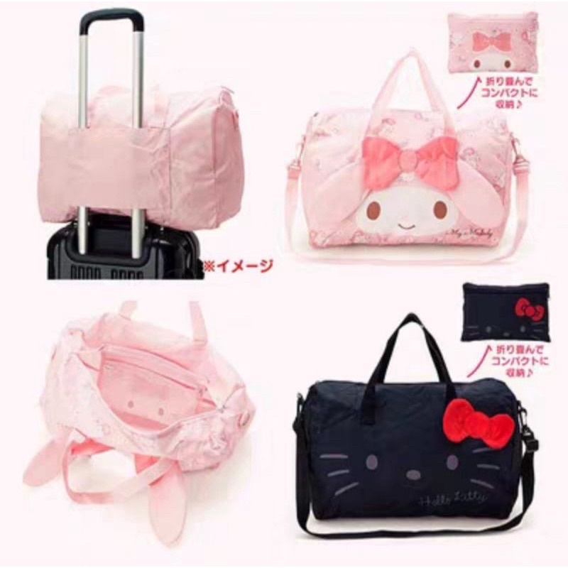 Foldable Travel Bag Lipat Parasut Kuromi Melody Hello Kitty Sanrio Tas Selempang Tas Tenteng Pompompurin Cinnamonroll