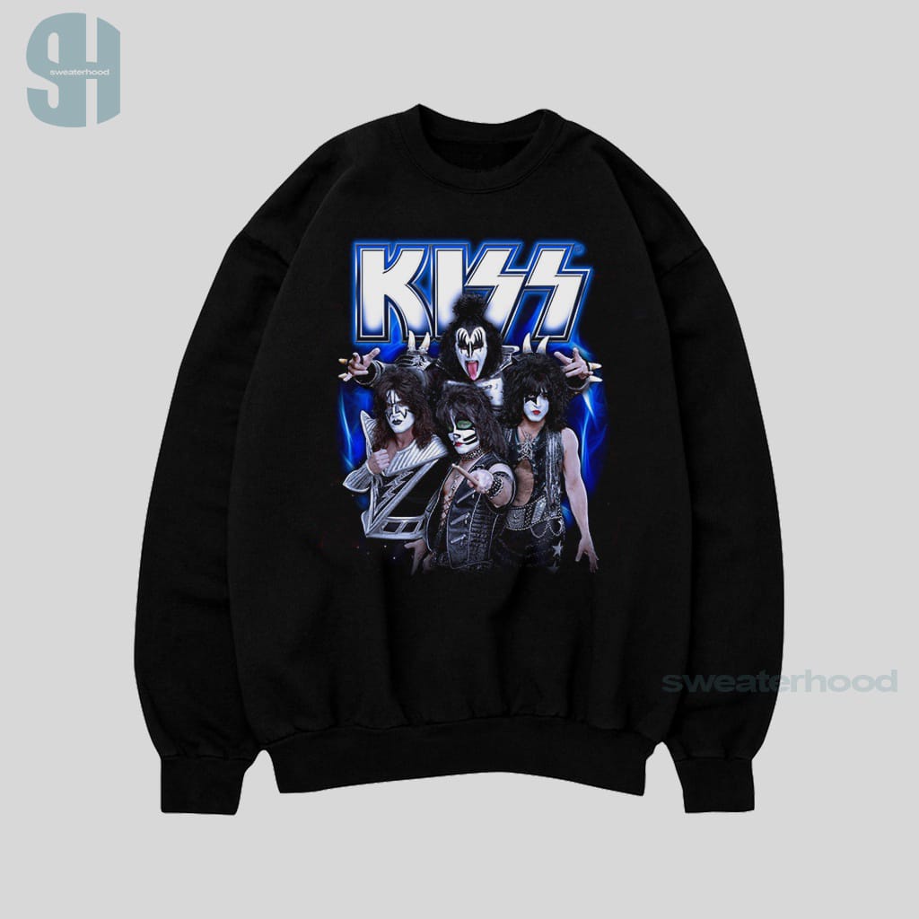 Crewneck Black Kiss Sweatshirt Hitam Jaket Vintage Pria Dan Wanita Sweaterhood