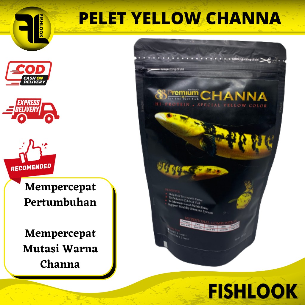 Pelet Premium Yellow Channa 100g Pellet Predator Chana - 2mm