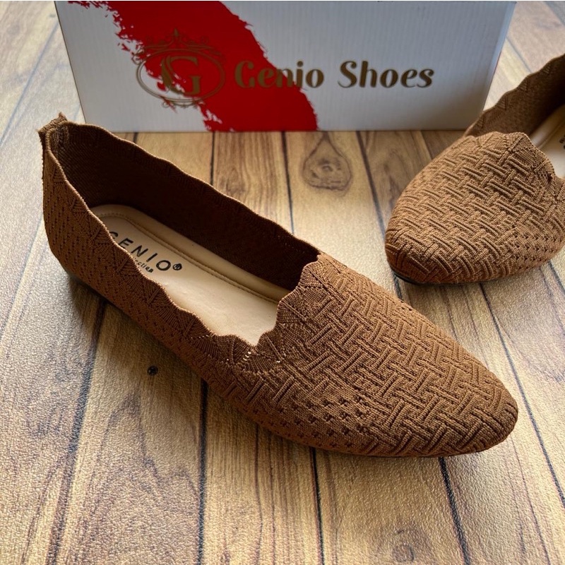 Sepatu flat Wanita Rajut Impor Genio