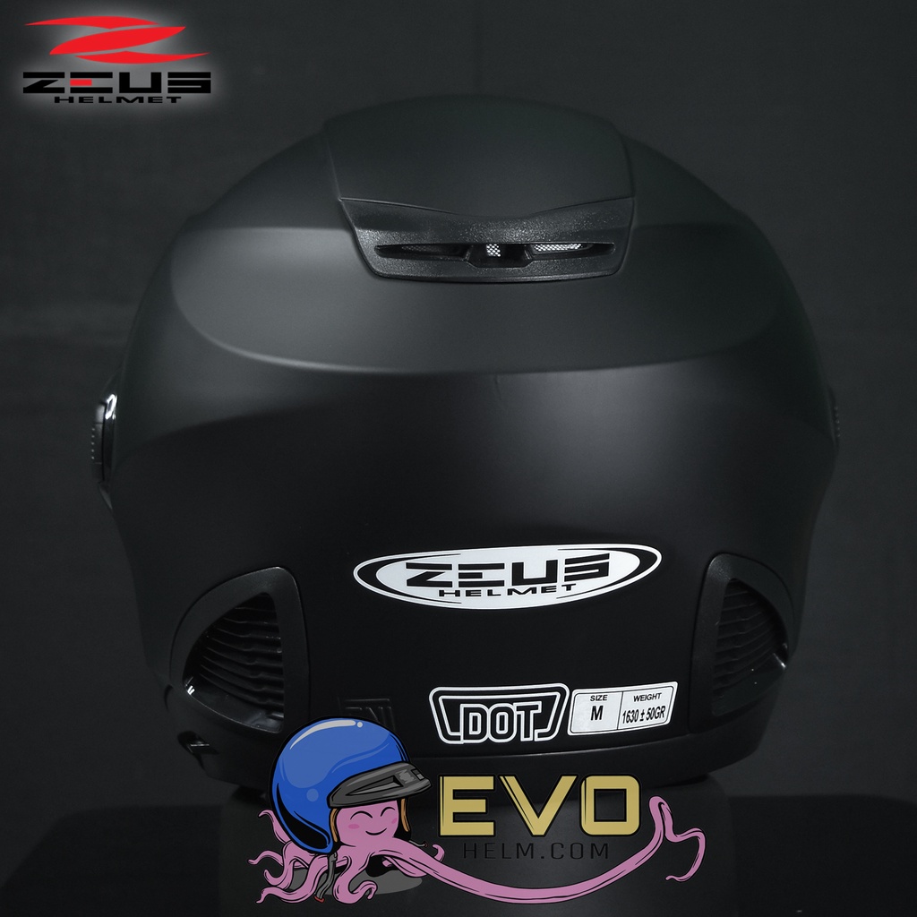 HELM ZEUS ZS611C MATT BLACK DOFF ORIGINAL - HELM ZEUS HALFFACE ZEUS MODULAR ZEUS 611C BLACKDOFF ZS611