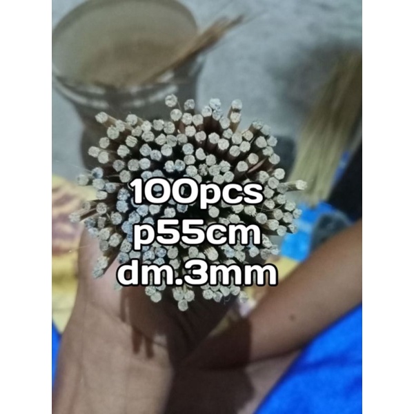BATANG JERUJI RUJI BAMBU SANGKAR BURUNG p-+55 DM3mm 100pcs