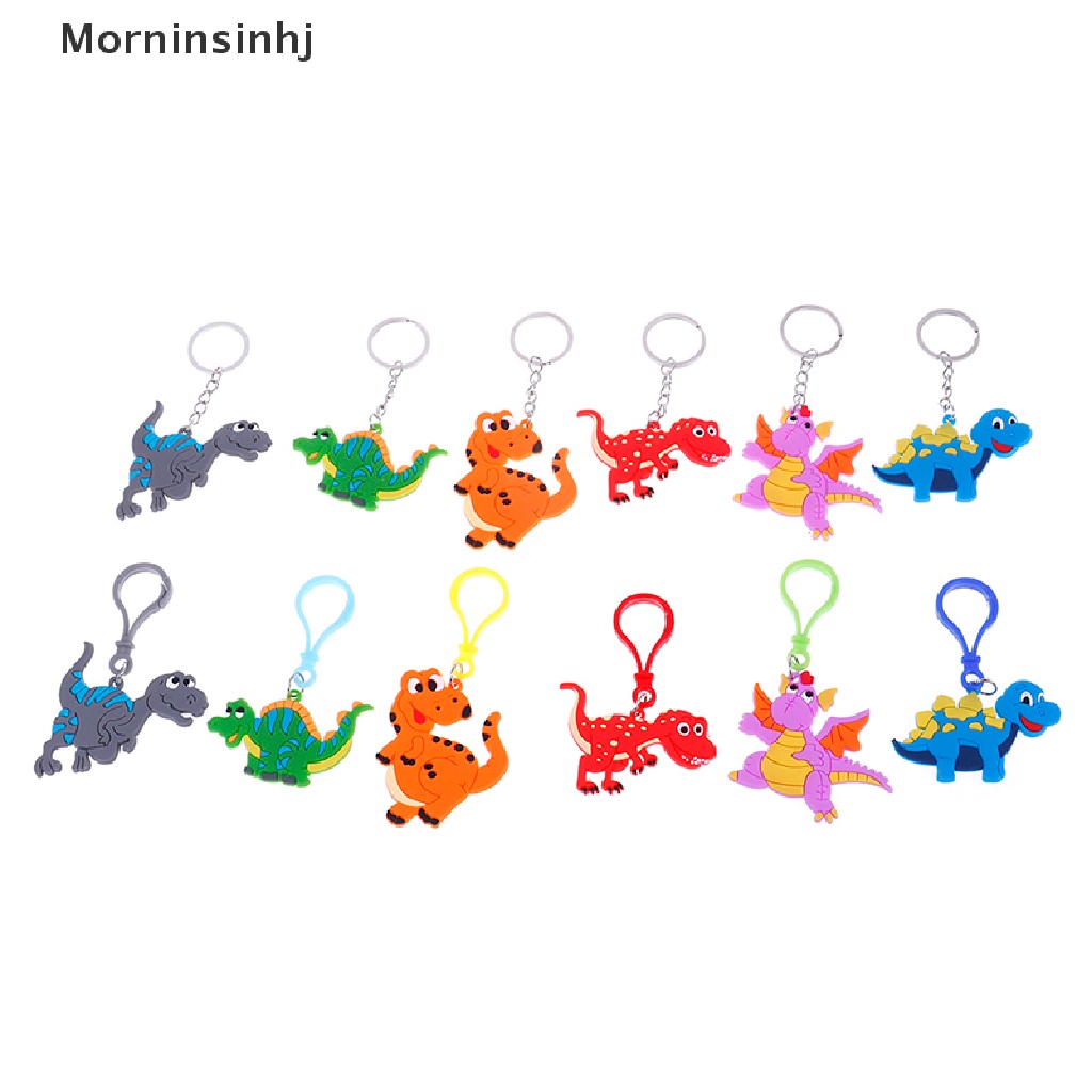 6pcs Gantungan Kunci Bentuk Dinosaurus Untuk Tas Sekolah Anak