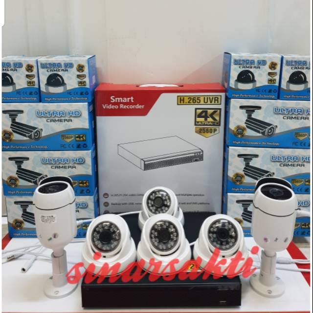 PAKET CCTV SKYLOOK 8CH 6 CAMERA 4K ULTRA HD ( KOMPLIT TGGL PASANG )
