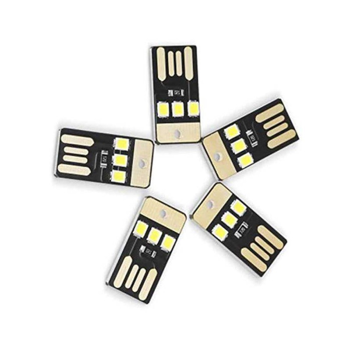Lampu LED Mini USB 3x2835 SMD Chip Cool White - Hitam