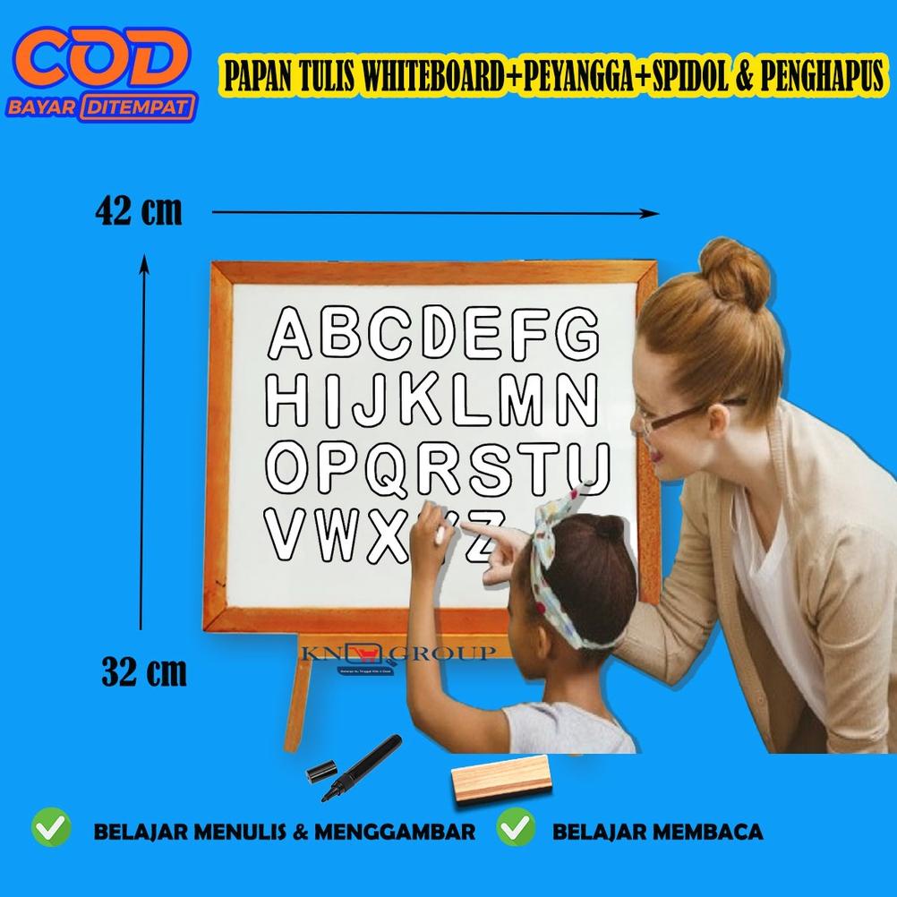 

Paling Popular➲ Papan Tulis Anak Whiteboard Penyangga Berdiri Ukuran 42cm x 32cm Gratis Spidol+Pengh