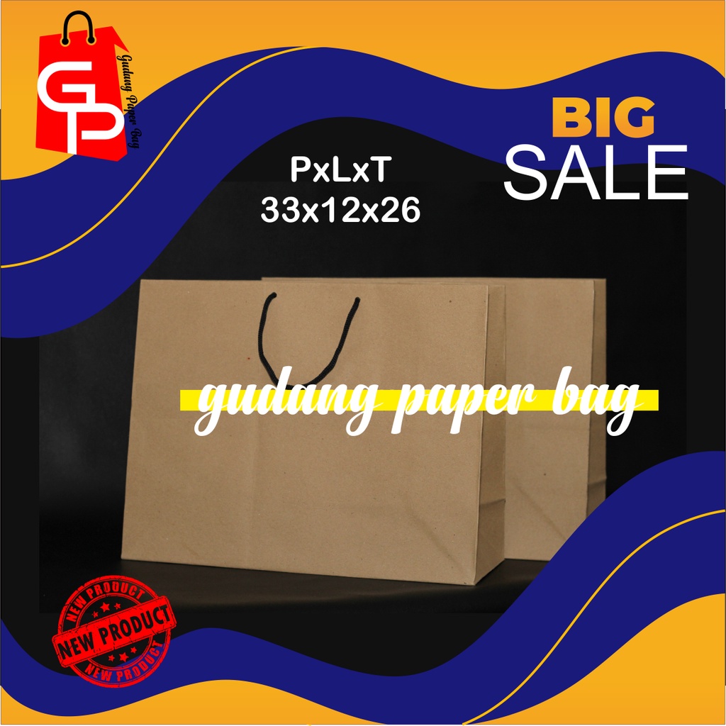 

PAPERBAG 33x12x26 PxLxT tas kado paper bag souvenir godybag craft papercraft surabaya grosir kemasan tas kertas tas coklat polos brownis tas nasi boxnasi bento boxbento tas nasi kotak tasbento tasbox tas nasi