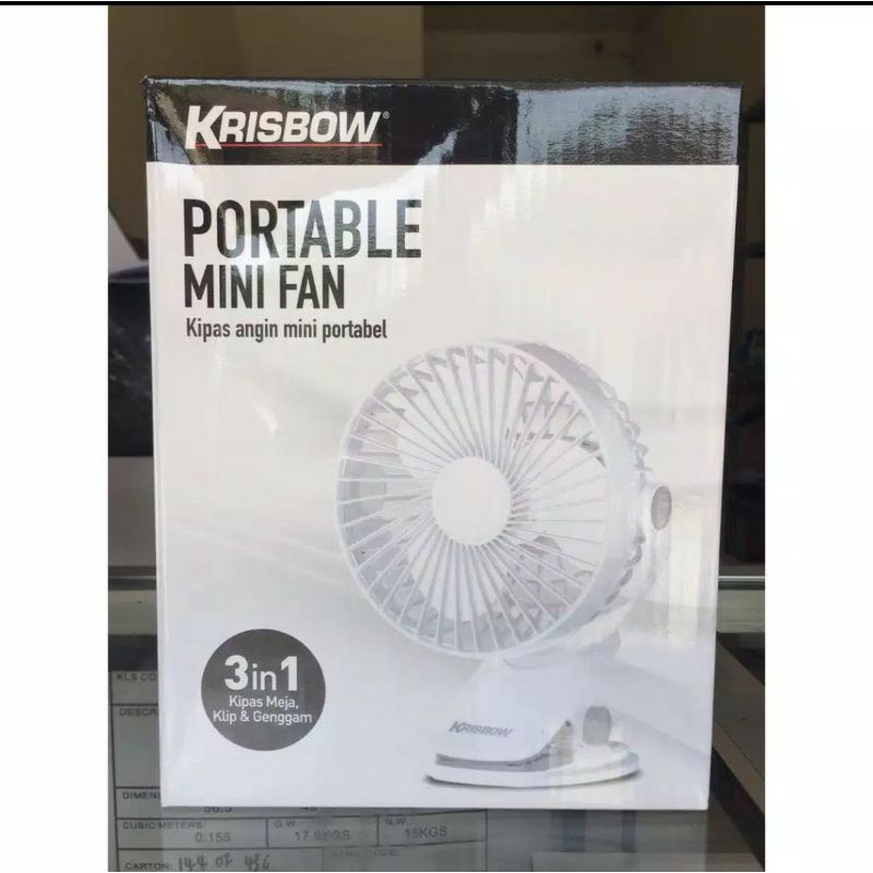 KRISBOW KIPAS DARURAT EMERGENCY FAN MEJA JEPIT PORTABLE CLIP 3IN1 /ACE EMERGENY FAN JEPIT MEJA 5INC