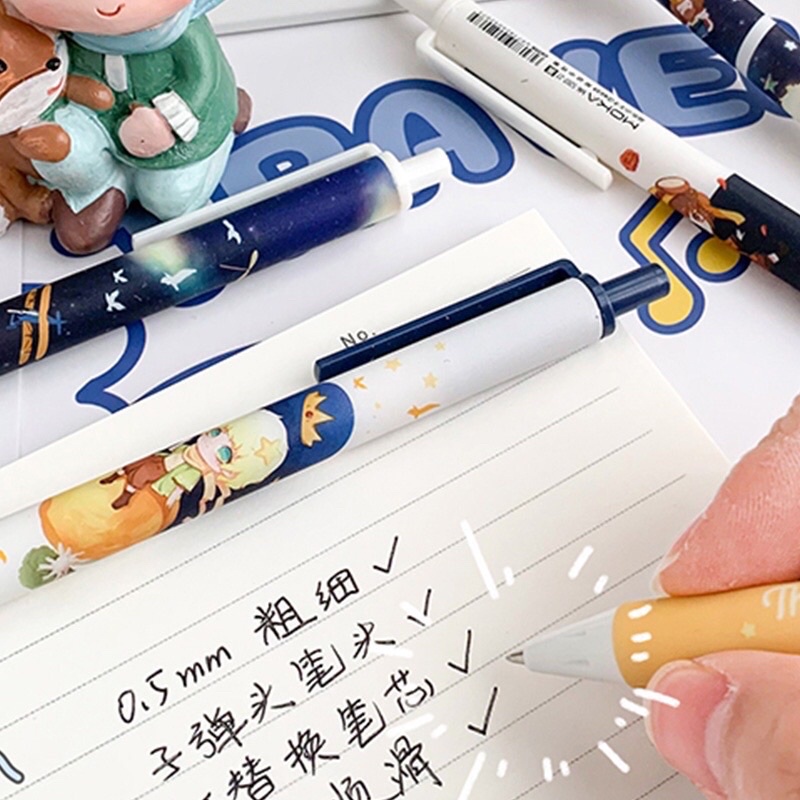 The Little Prince 1 PCS Pen Gel Retractable Black Ink Fancy Cute Rabbit Pretty Korean Style Japanese Kawaii Cartoon For Student - Pulpen Mekanik Tinta Hitam Lucu Unik Imut Karakter Kartun Cantik Gaya Korea Jepang Minimalis Lovely Untuk Pelajar Aesthetic-6