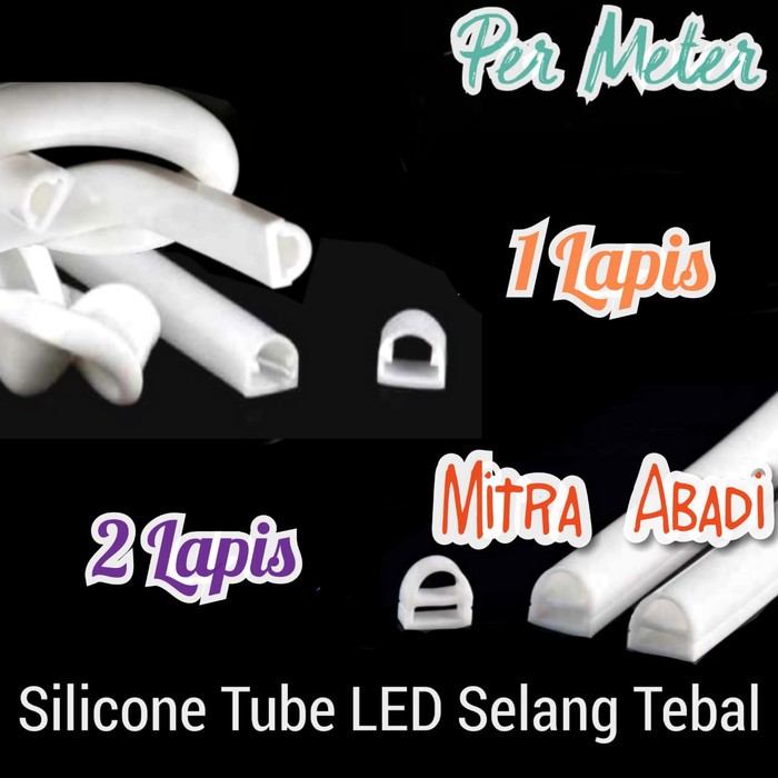 Selongsongan Karet Silicone Tube Tebal LED Selang IP67 Per Meter