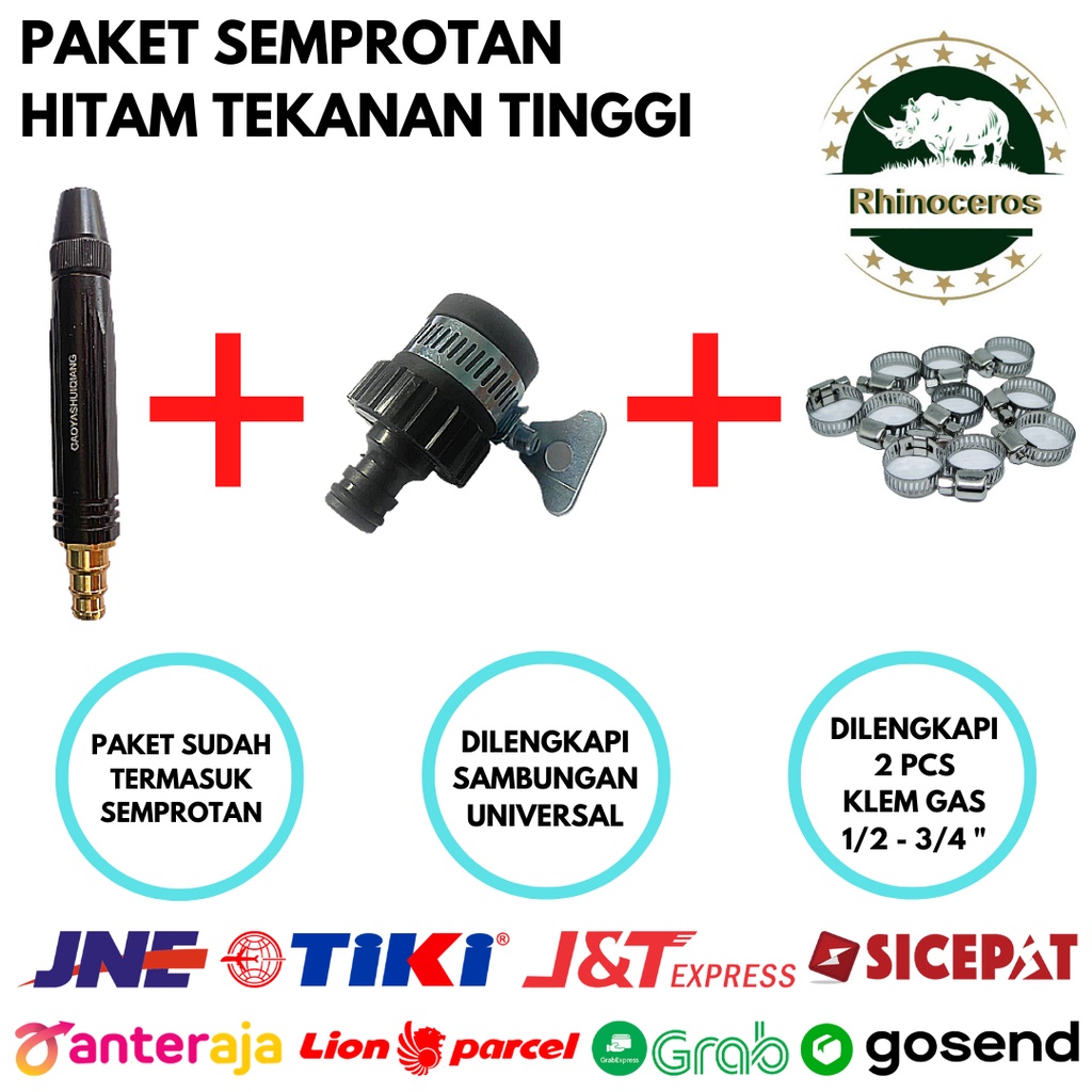 Paket Semprotan Tekanan Tinggi Sambungan Universal dan Klem 1/2- 3/4&quot;