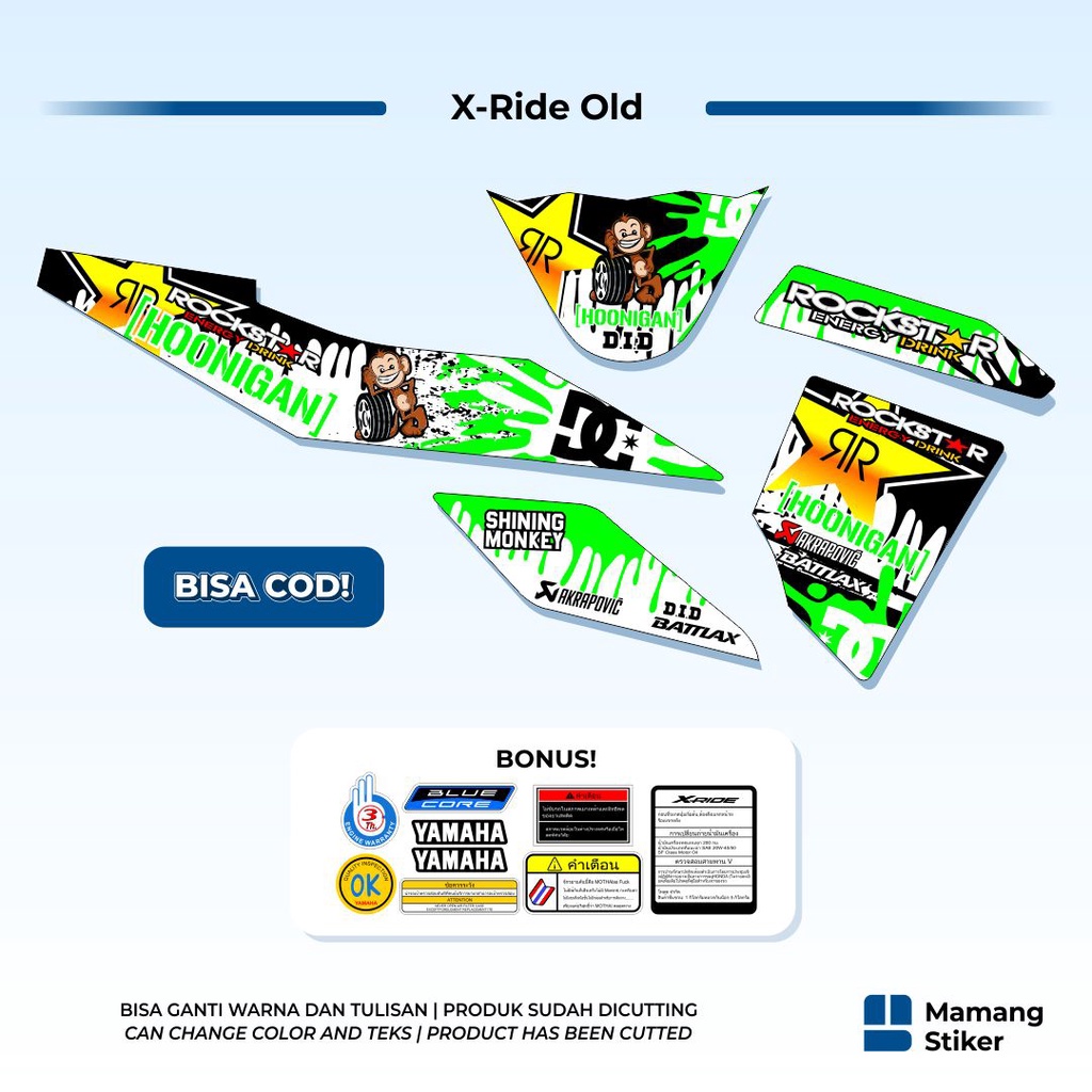 Striping XRIDE Old Variasi (12) X Ride 115 Lama Sticker Stiker Skotlet Racing Simpel Sederhana Keren