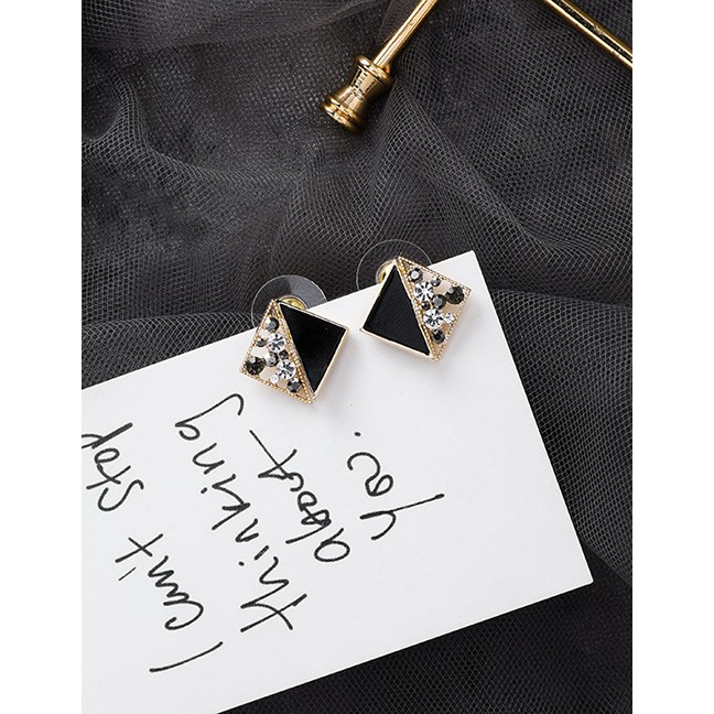 LRC Anting Tusuk Fashion 925 Silver Needle Flash Drill Stitching Square Irregular Acrylic Earring