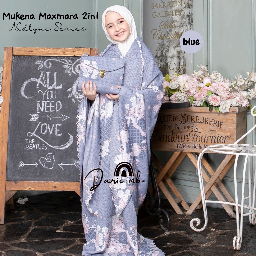 Mukena Anak Maxmara Luxury 2in1 Nadylne Printing Premiun Laser Cut Mewah Tas Sajadah