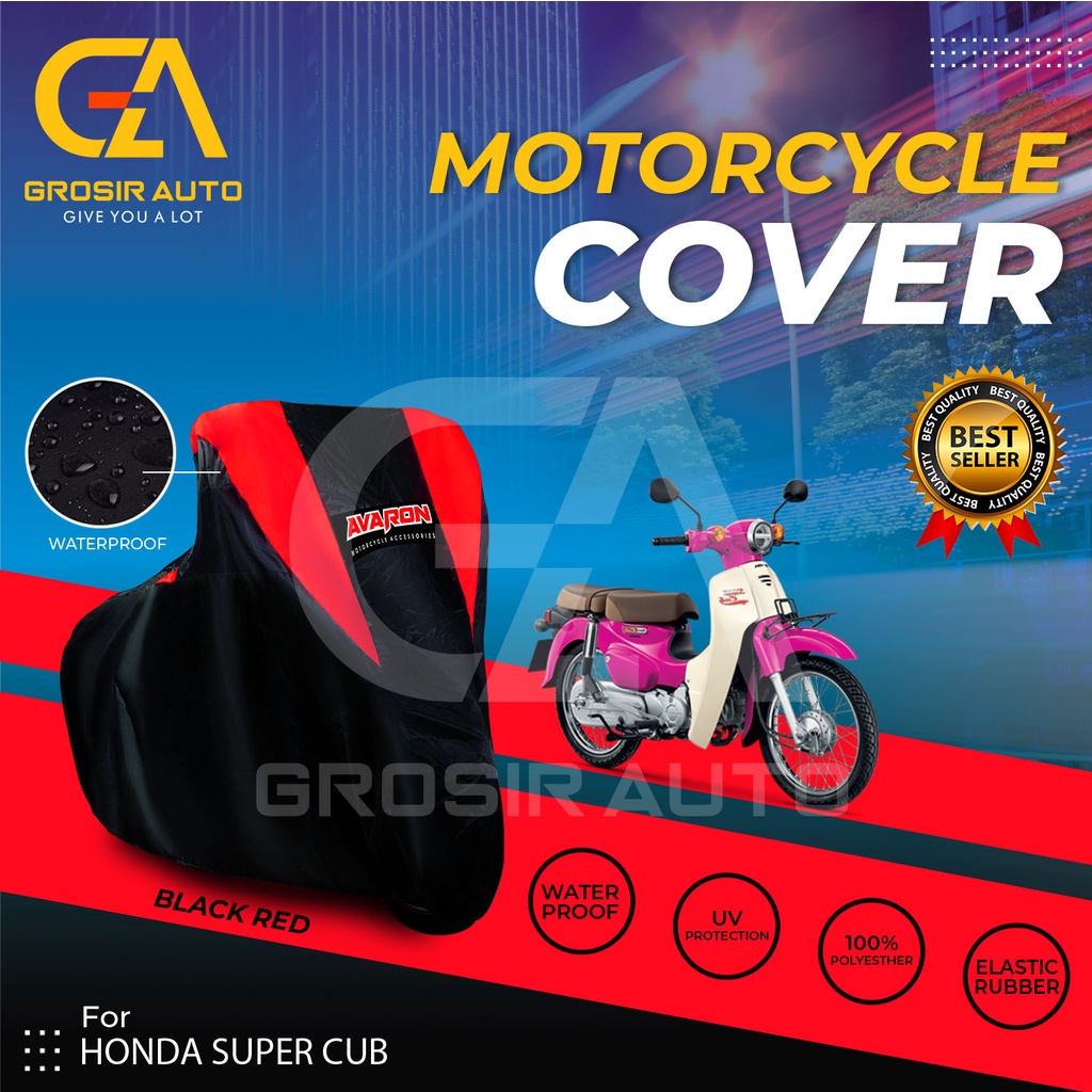 Sarung Motor AVARON SUPER CUB Penutup Pelindung Body Cover Motor Warna Anti Air Merk Avaron