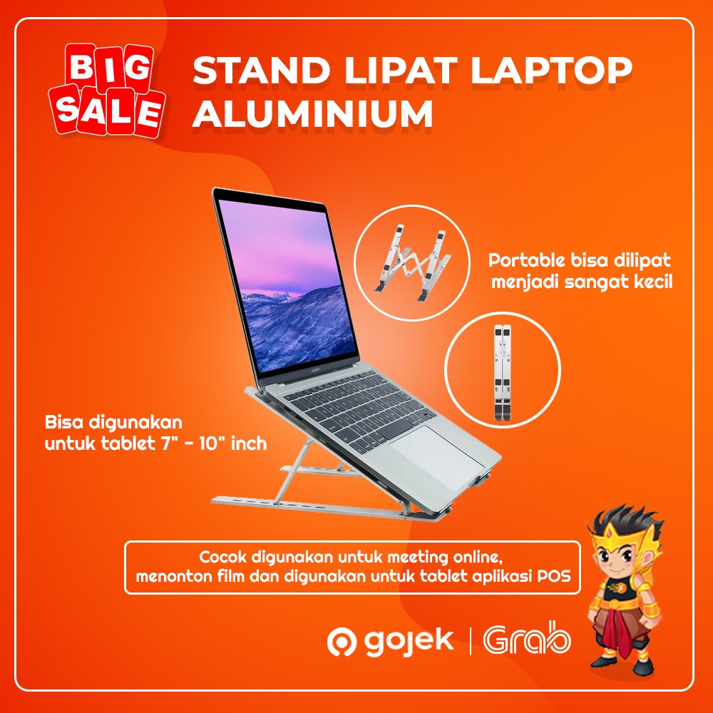 Stand Laptop Aluminium Alloy Dudukan Peninggi Portable 7