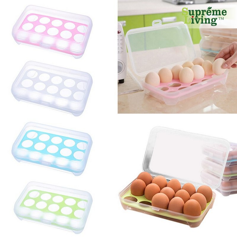 Tempat Box Telur 15 Lubang Kotak Rak Telor Egg Box