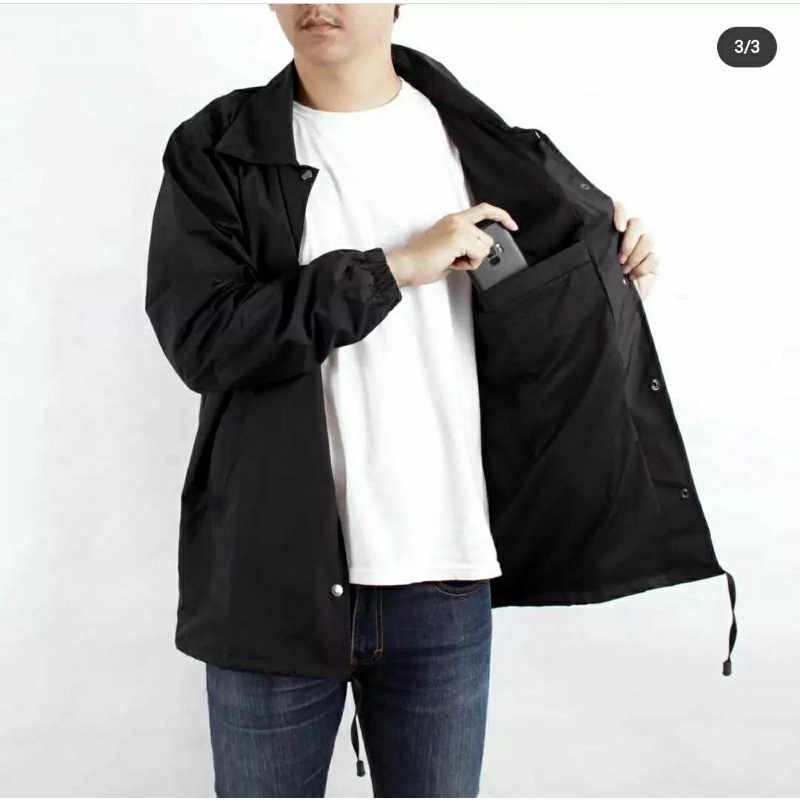 JAKET COACH WINDBREAKER TASLAN WATERPROOF PRIA DAN WANITA POLOS PREMIUM-5