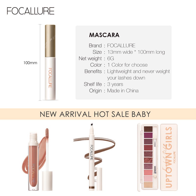 FOCALLURE Waterproof Mascara Curling Eyelash Mascara Long-lasting Waterproof Mascara FA169