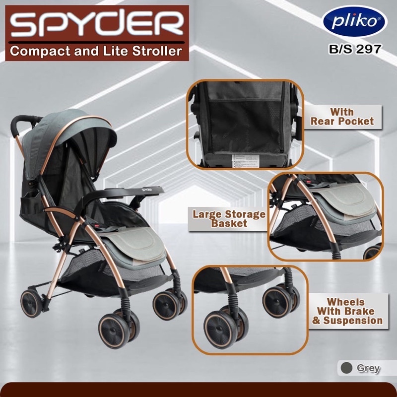 Stroller Pliko Spyder 297 NEW! Gold Frame