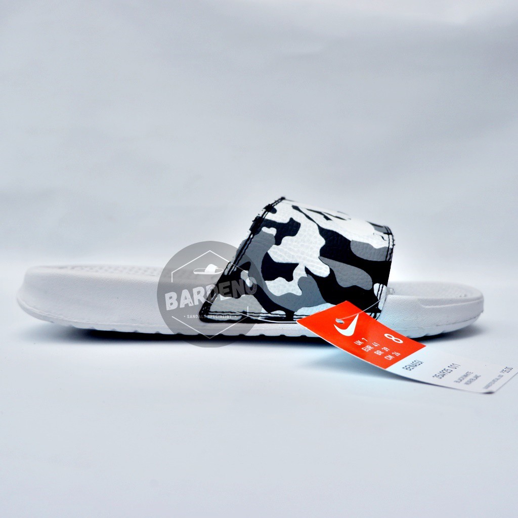 sandal nike benassi white sol army /sandal flipflop/sandal slop/sandal pria
