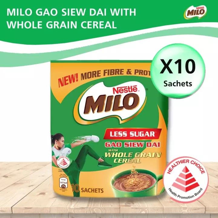 Milo Gao Siew Dai with Whole Grain Less Sugar Milo Cereal Gao Siew Dai Singapore 10 sachet