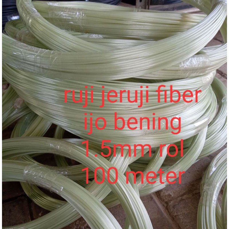 Jeruji Fiber Hijau Bening 1.5 mm Rol 100 Meter untuk Sangkar Burung