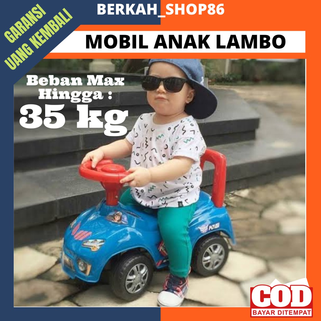 MOBIL MOBILAN MAINAN DORONG ANAK LAKI LAKI CAR TOYS MVP PEREMPUAN CEWEK LAMBORGHINI BISA DINAIKI