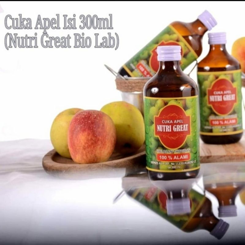 Cuka Apel Nutri Great 300ml ORIGINAL - Cuka Apel 100% ASLI 300 ml