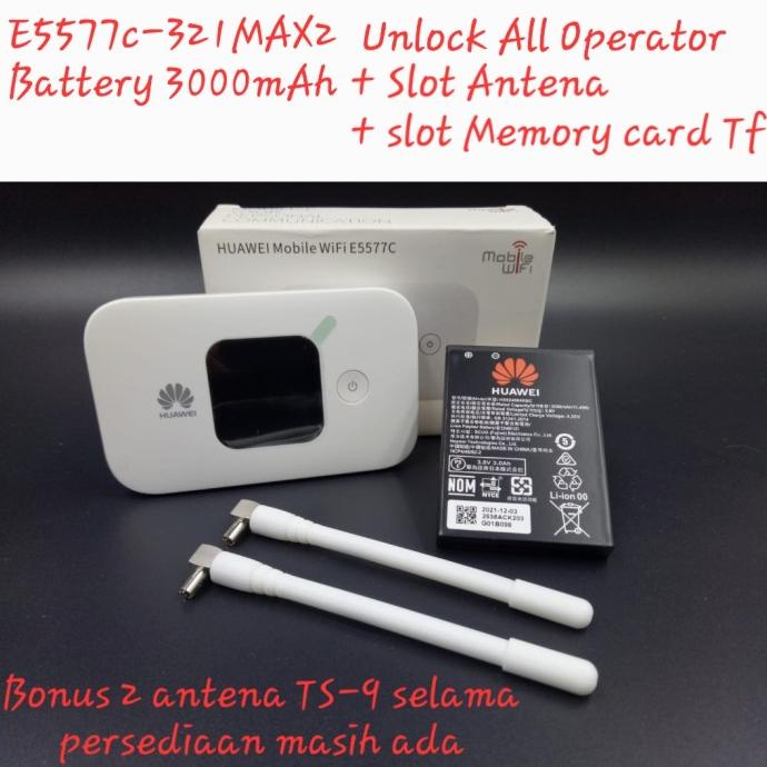 Mifi Modem Wifi Router 4G Lte Huawei E5577 [Max2] 3000Mah