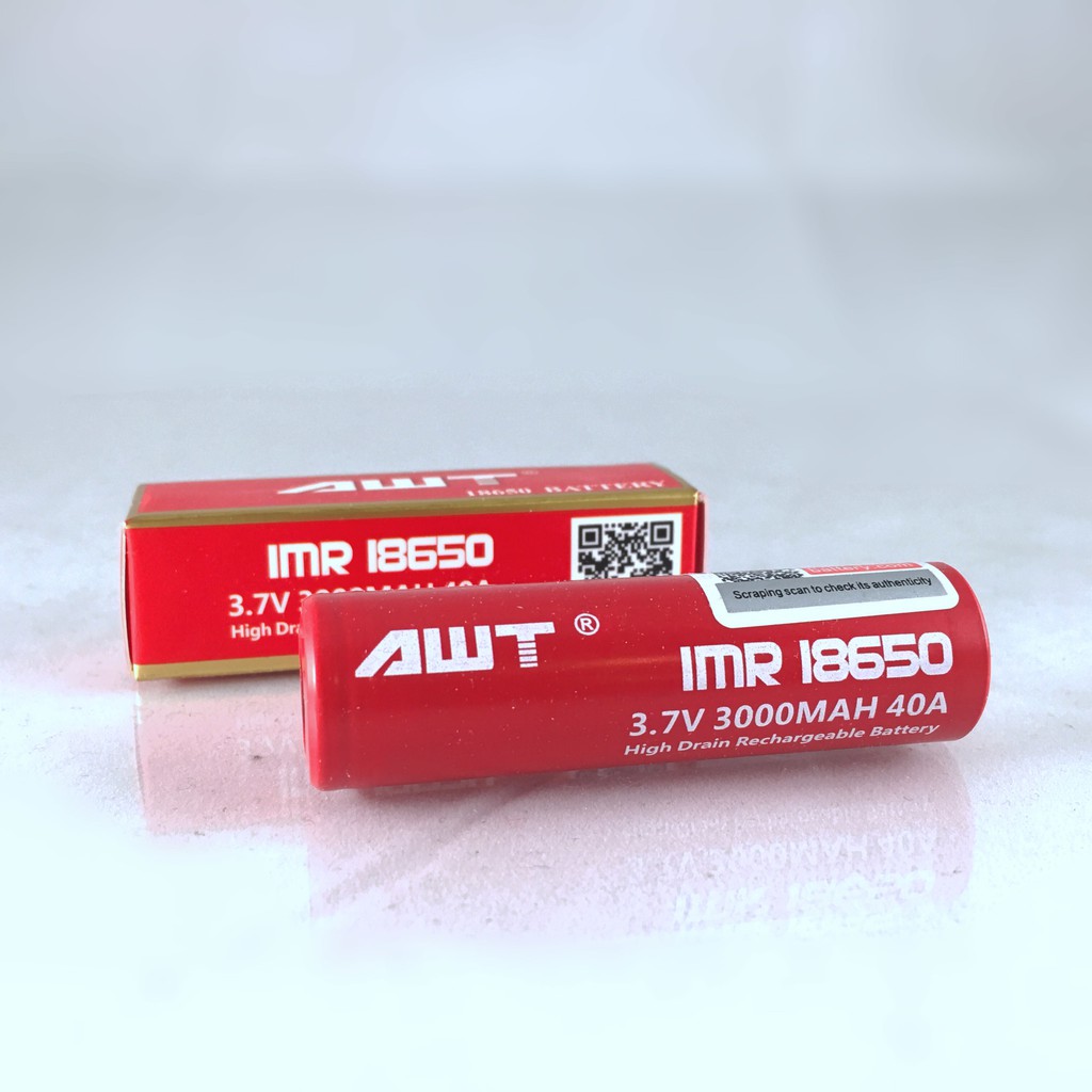 Baterai AWT 18650 3400 mAh cas awt hitam awt merah baterai vapor besar recharger battery awt charge