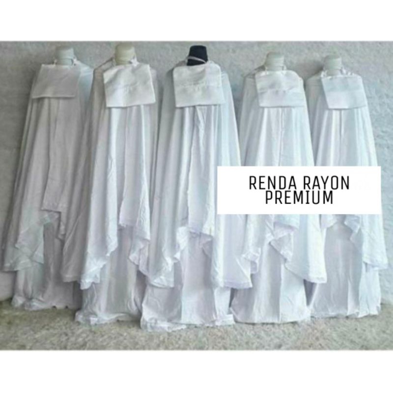 MUKENA MUKENAH BAHAN KATUN RAYON SUPER ADEM MOTIF PUTIH POLOS RENDA BIG SIZE JUMBO BESAR GEDE DEWASA