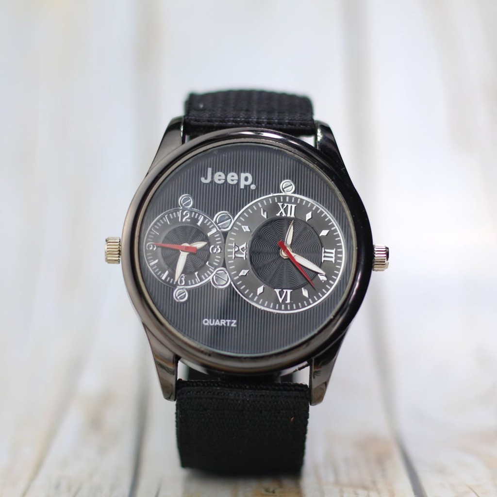 JAM TANGAN PRIA JEEP KANVAS DUALTIME DIAMETER 4,6CM