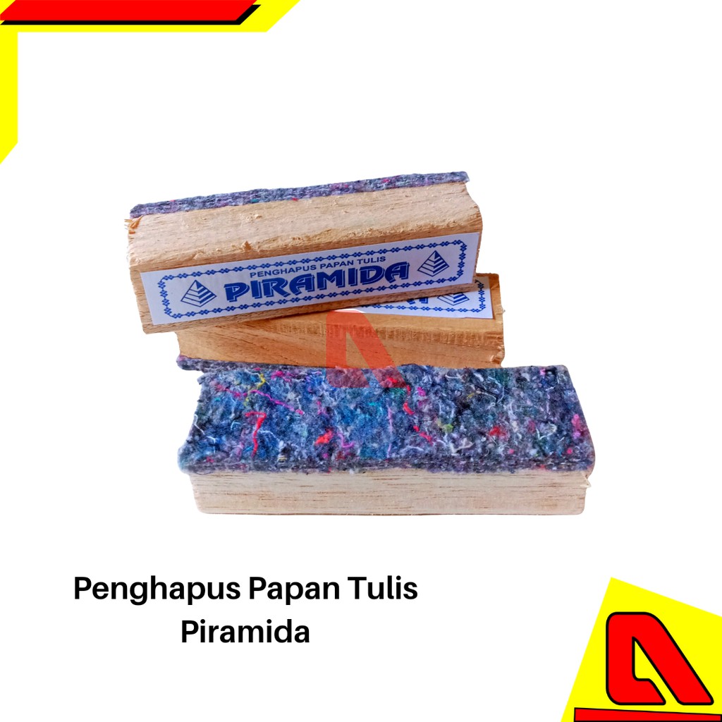 

PENGHAPUS PAPAN TULIS WHITE BOARD SPIDOL KAPUR PUTIH KAYU PLASTIK PIRAMIDA