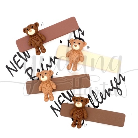 Jepit Rambut Simple Cute Bear Hairclip Motif Beruang Lucu GH 201357