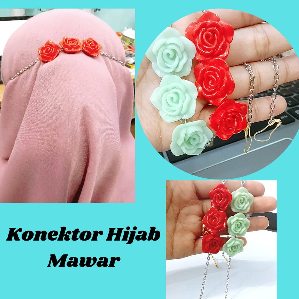 konektor masker Rantai  bunga mawar Pengait Masker Konektor Hijab Konektor masker bunga mawar