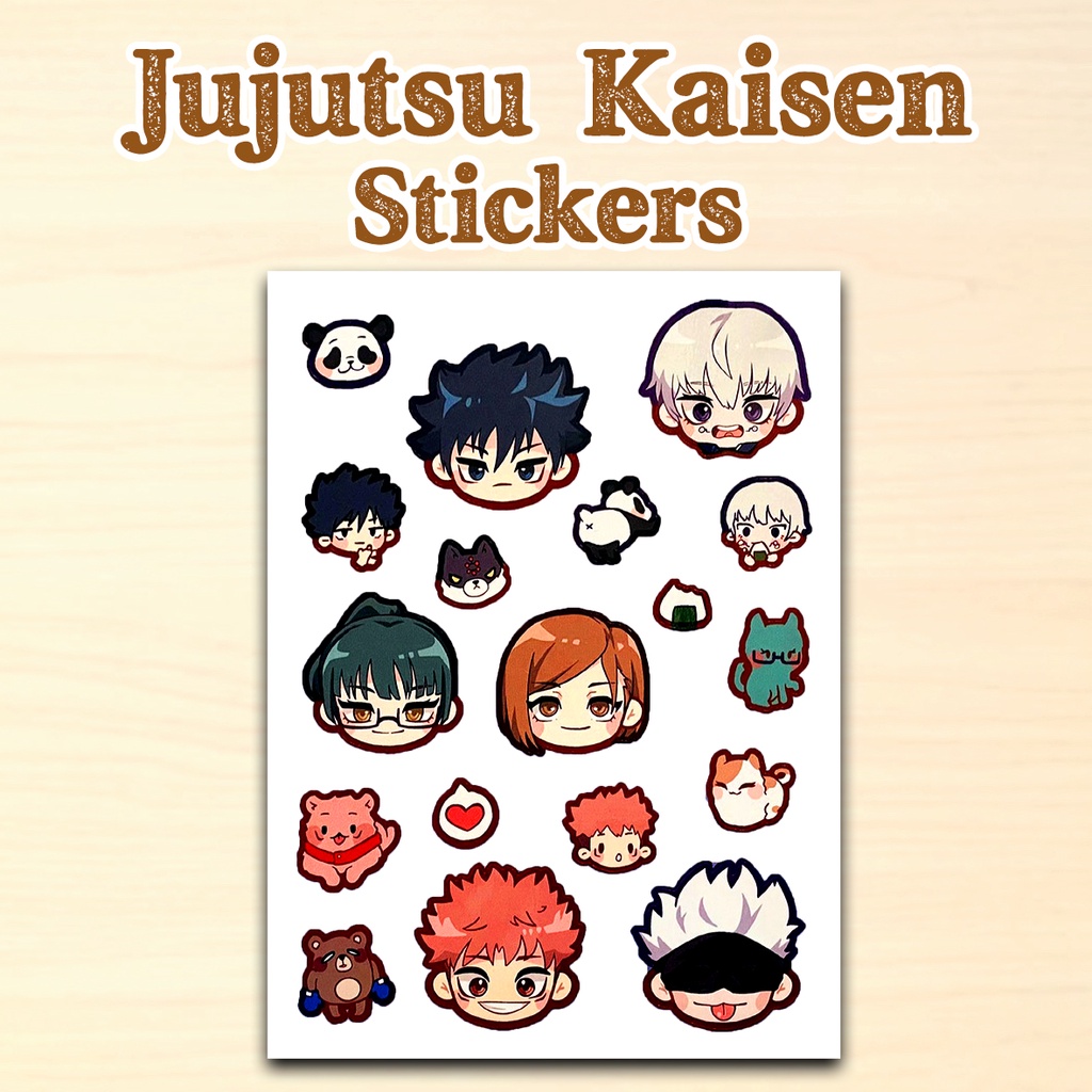 

18 pcs Jujutsu Kaisen Sticker Sheet Stiker Waterproof Anti Air JJK Chibi Stickers Anime Itadori Yuji Nobara Megumi Gojo Sukuna Maki Inumaki Panda Nanami Yuta Junpei