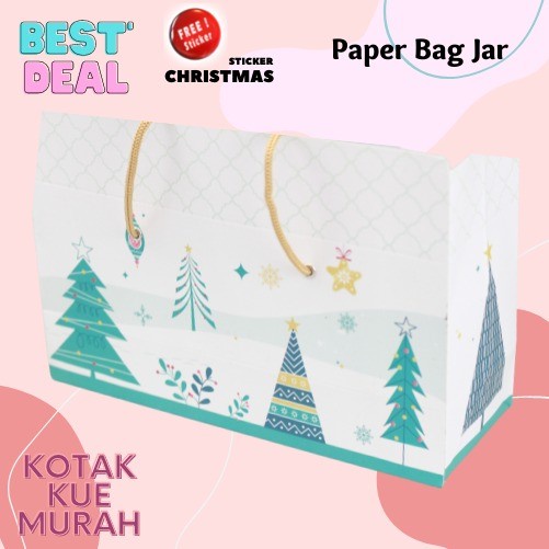 

Paperbag Jar Tas Kertas Paperbag Kantong Packaging Edisi Natal - Baby Green