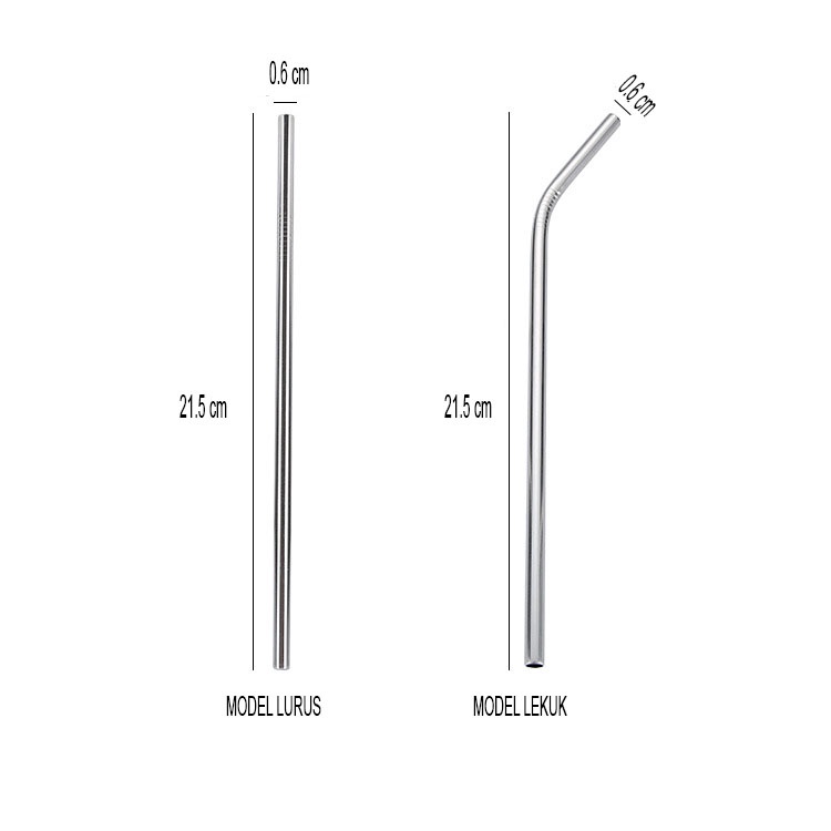 Stainless Steel Straw Set 5 Good Quality / Sedotan Stainless Steel