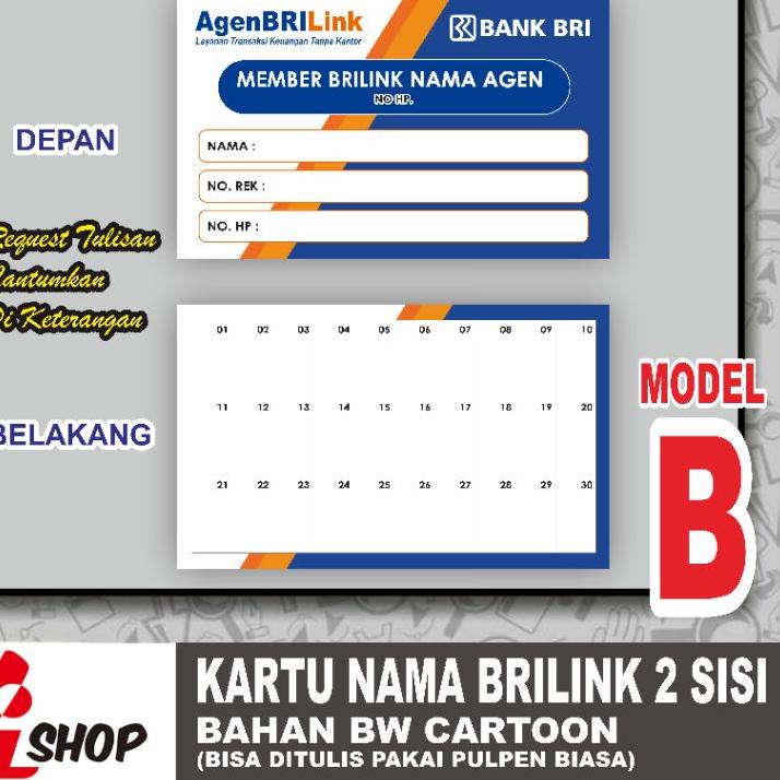 

New Kartu Nama Member Agen BRILINK