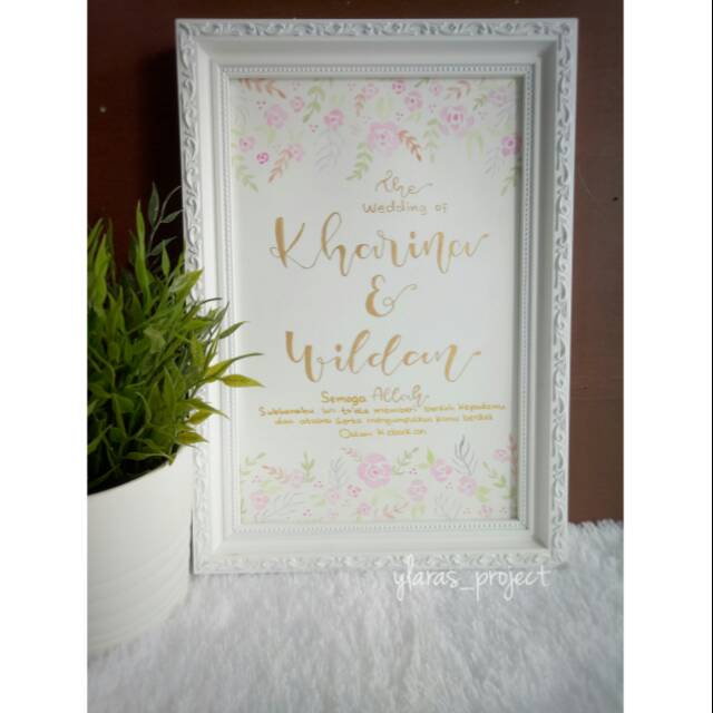 

Wedding Gift Watercolor Frame Ukir White