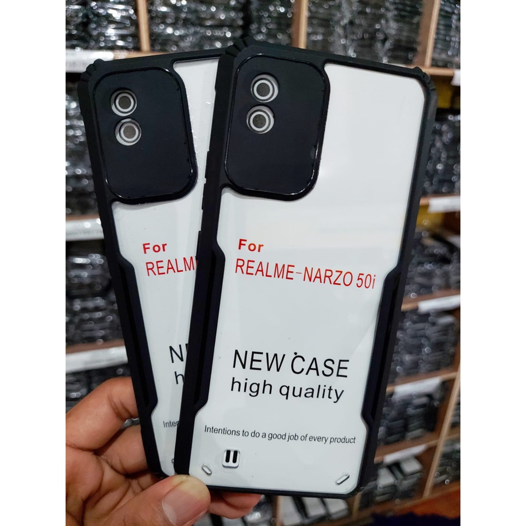 Case REALME NARZO 50A / REALME NARZO 50i Hardcase Shockproof Fusion Armor Transparant Casing Handphone