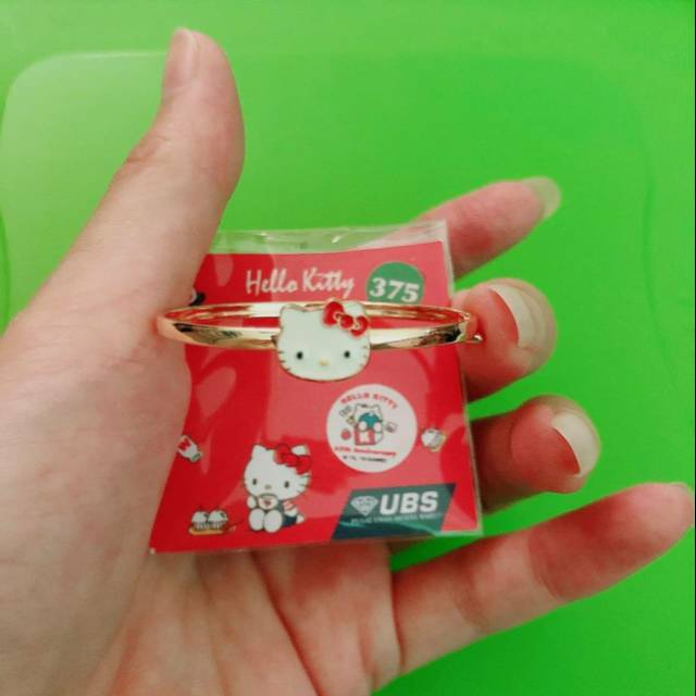 Gelang bangle anak kepala hello kitty kadar 375