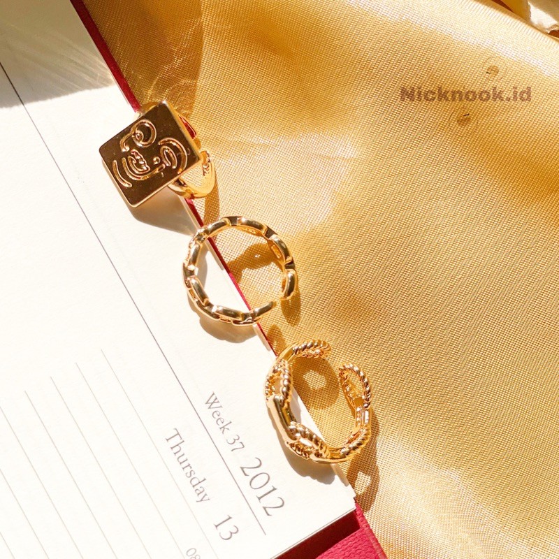 CINCIN ONE SET 3 cincin GOLD KOREA C10