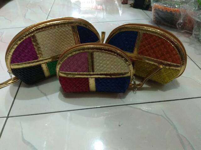 TERMURAH! TERLARIS! BEST SELLER! DOMPET KOIN BERANAK BAHAN ROTAN- DOMPET TANGAN KOSMETIK UNIK CANTIK