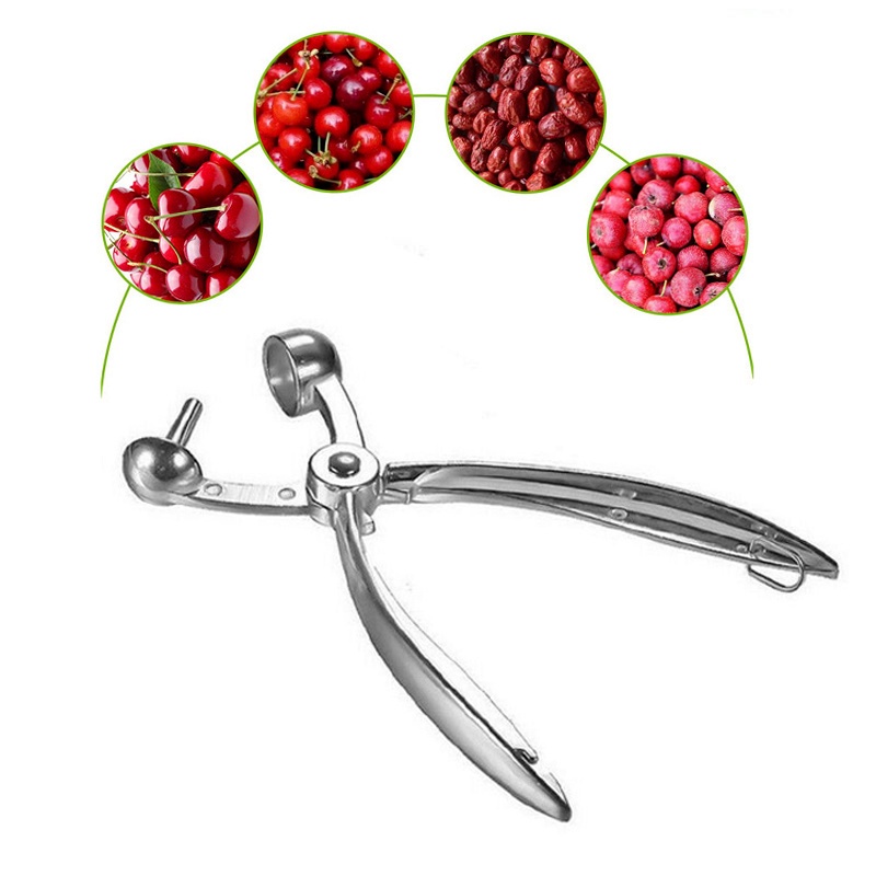 Alat Pembuang Inti Buah Cherry Bahan Aluminum Warna Merah Zaitun Untuk Dapur