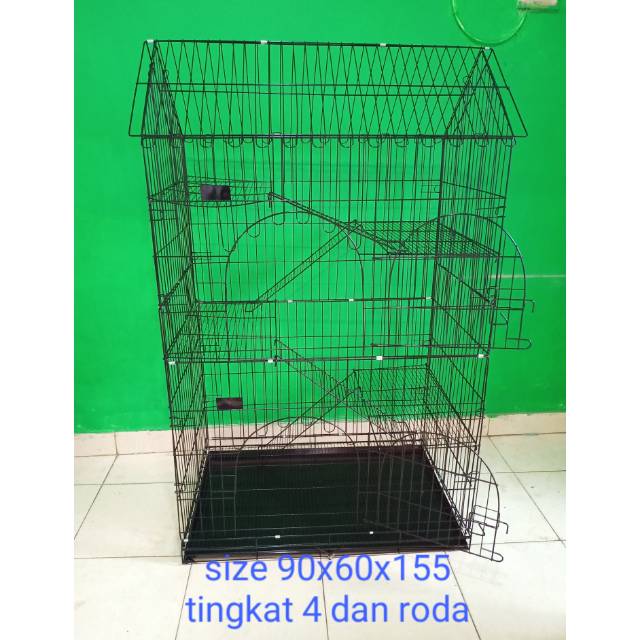 Kandang kucing model rumah tingat 4 dan roda size xxl  Shopee 